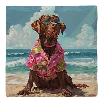 Chocolate Lab Beach Dog | Drink Coaster