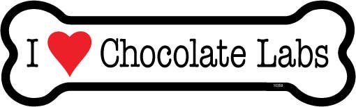 I (heart) Chocolate Labs Bone Shaped Magnets