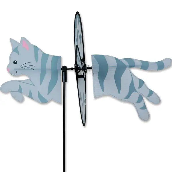 Grey Tabby Cat Garden Yard Spinner