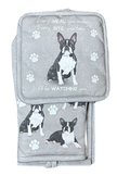Boston Terrier, oven mitt set