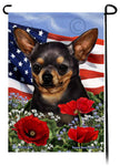 Chihuahua Short Haired Black and Tan - Patriotic Flowers ...