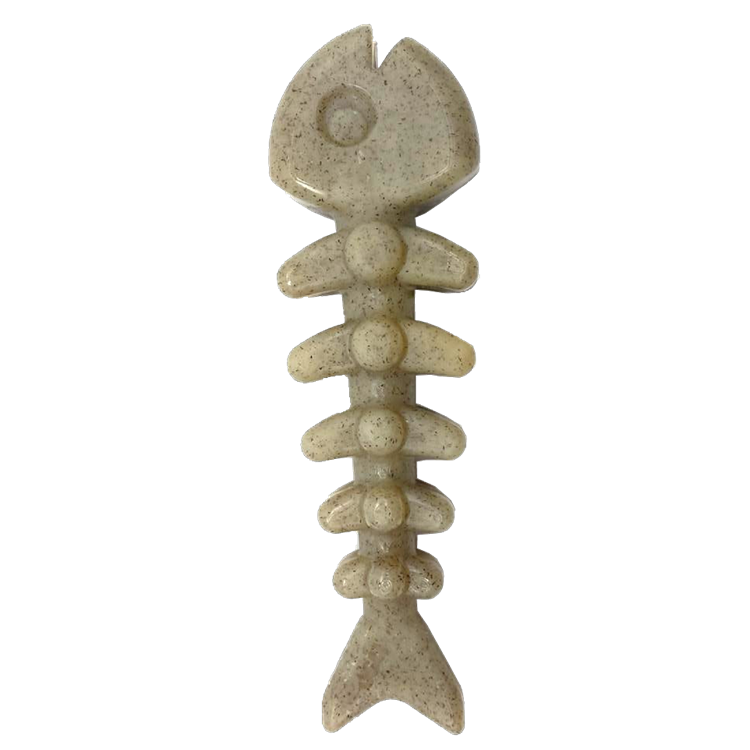 Fish Bone Nylon Dog Toy for Aggressive Chewers | USA Made | SodaPup: Brown