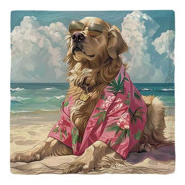 Golden Retriever Beach Dog | Drink Coaster