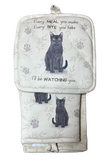Black Cat, oven mitt set