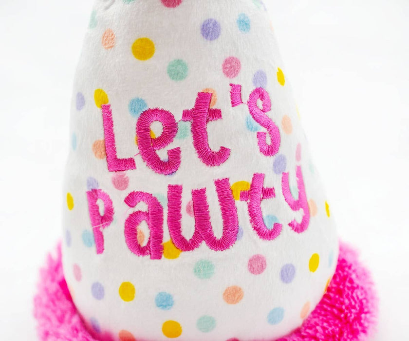 Dog Toy Birthday Hat ThoozyPet Birthday Hat Pink Plush Dog Toy 7