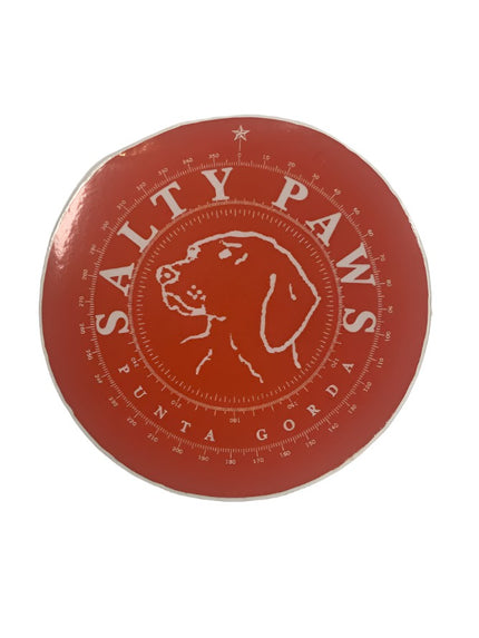 Salty Paws Logo Sticker - Salmon