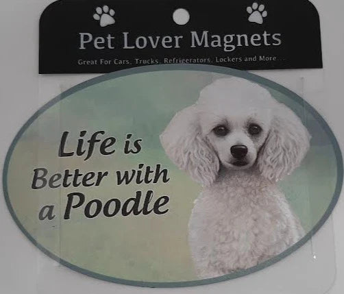 Poodle - Life is Better Oval Magnet