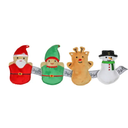 Mini Plush Christmas Dog Toy 4 Piece Set