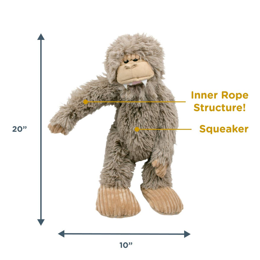 Dog Toy Big Foot Stuffless with Squeaker Rope Toy
