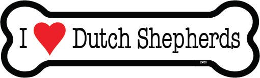 I (heart) Dutch Shepherds Bone Shaped Magnet