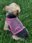 Cool Mesh Dog Harness - Sunglasses Pink & Black Polka Dot