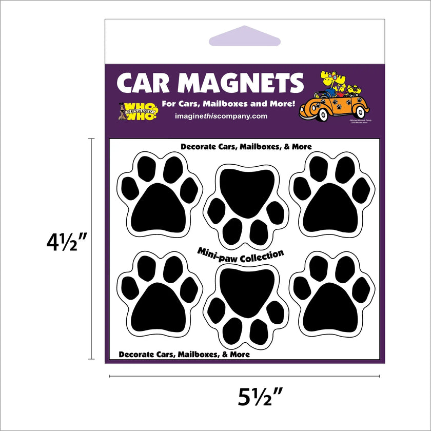 Black Mini Paws Magnets