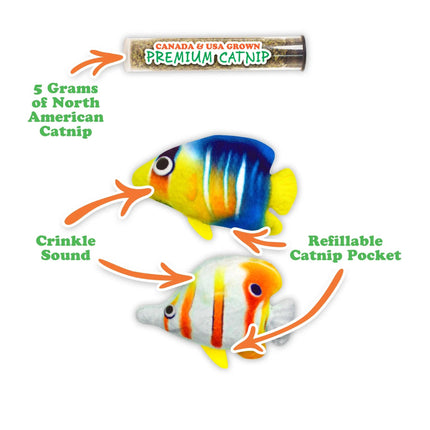 Meowijuana® Get Bubbly Tropical Fish Multipack Cat Toys