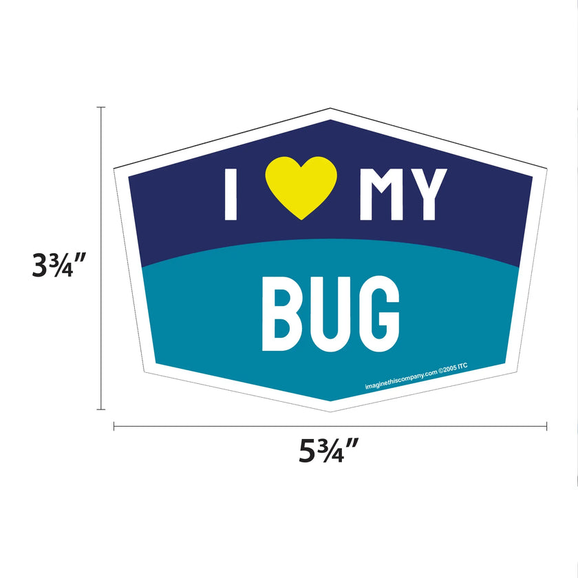 I Love My Bug Hexagon Shaped Magnet