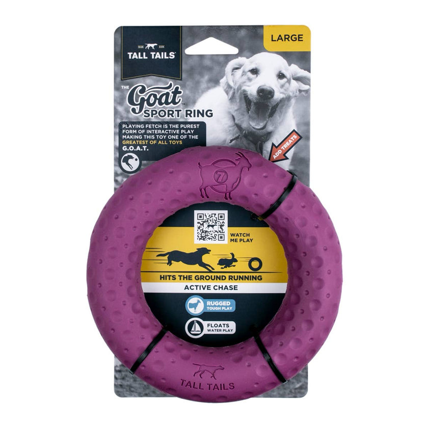 Dog Toy Large Purple Ring GOAT Sport Ring Natural Rubber Toy