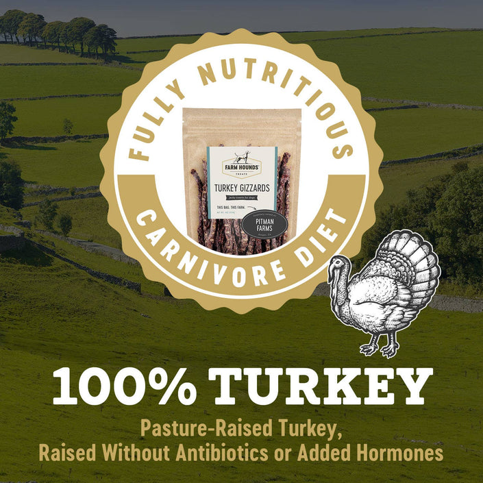 Turkey Gizzard - All-Natural Dog Treats - 4oz