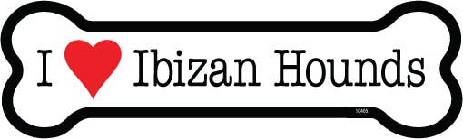 Ibizan Hound I (heart) Ibizan Hounds Bone Shaped Magnet