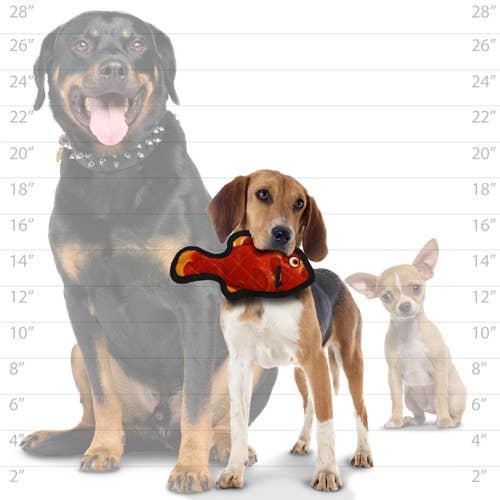 Tuffy Ocean Jr Fish - Red, Durable, Tough, Squeaky Dog Toy