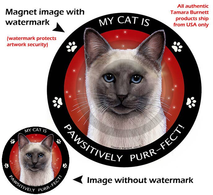 Siamese Blue Point Cat My Best Friend Circular Magnet