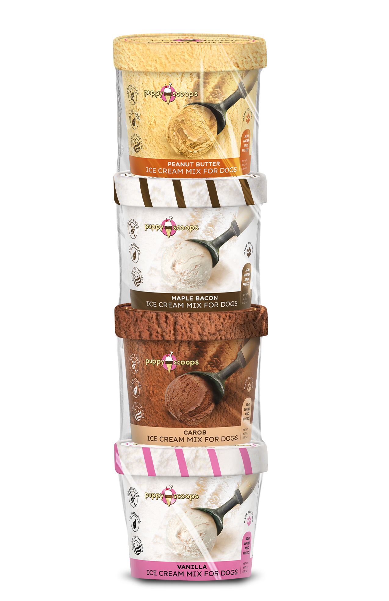 Puppy Scoops Ice Cream Mix Sample Pack - All 4 Flavors