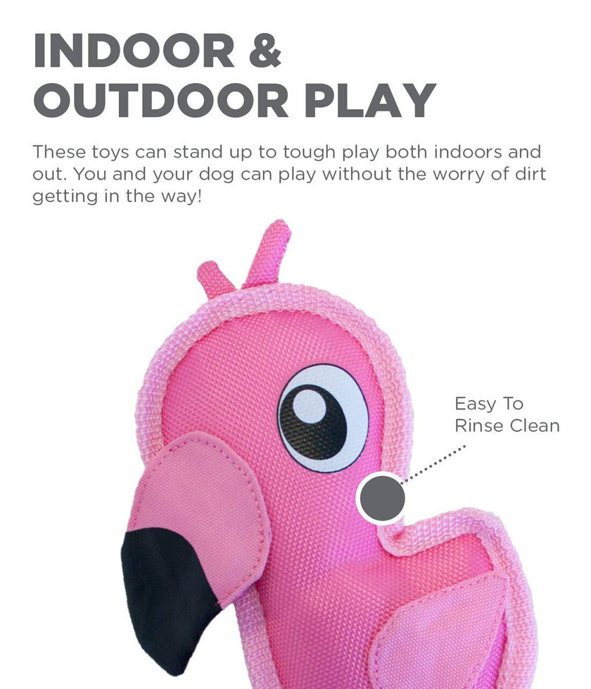 Outward Hound Fire Biterz Flamingo Durable Dog Toy Pink SM