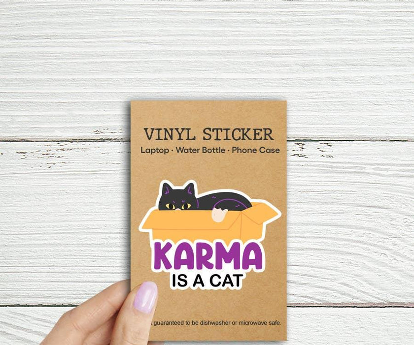 Taylor Karma is a Cat Laptop Water Bottle Sticker