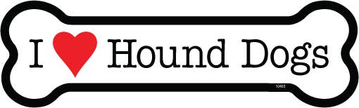 Hound Dog I (heart) Hound Dogs Bone Shaped Magnet