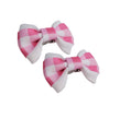 Pink Gingham Canine Clip - 2 bows per card
