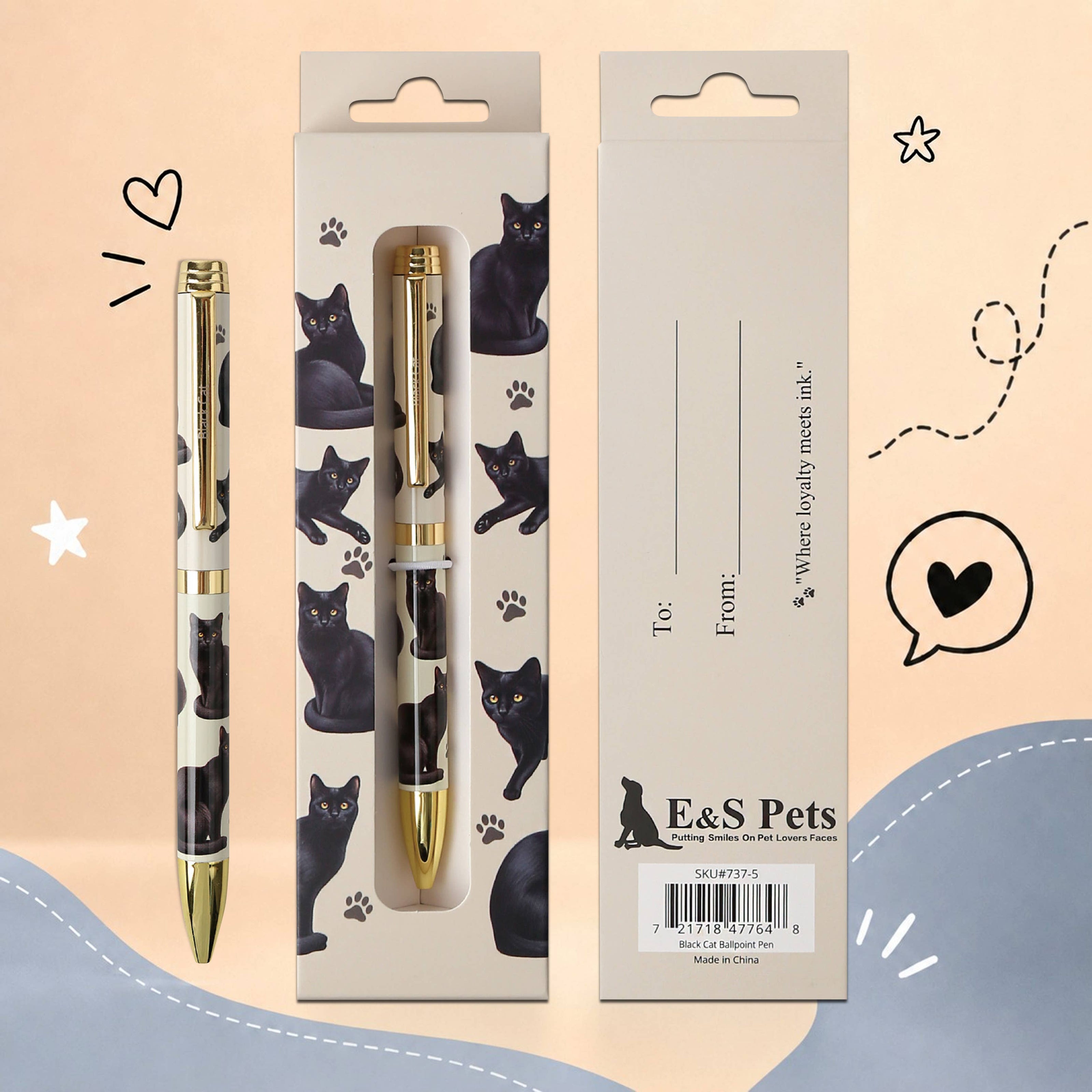 Black Cat Pet Lover Ballpoint Pen