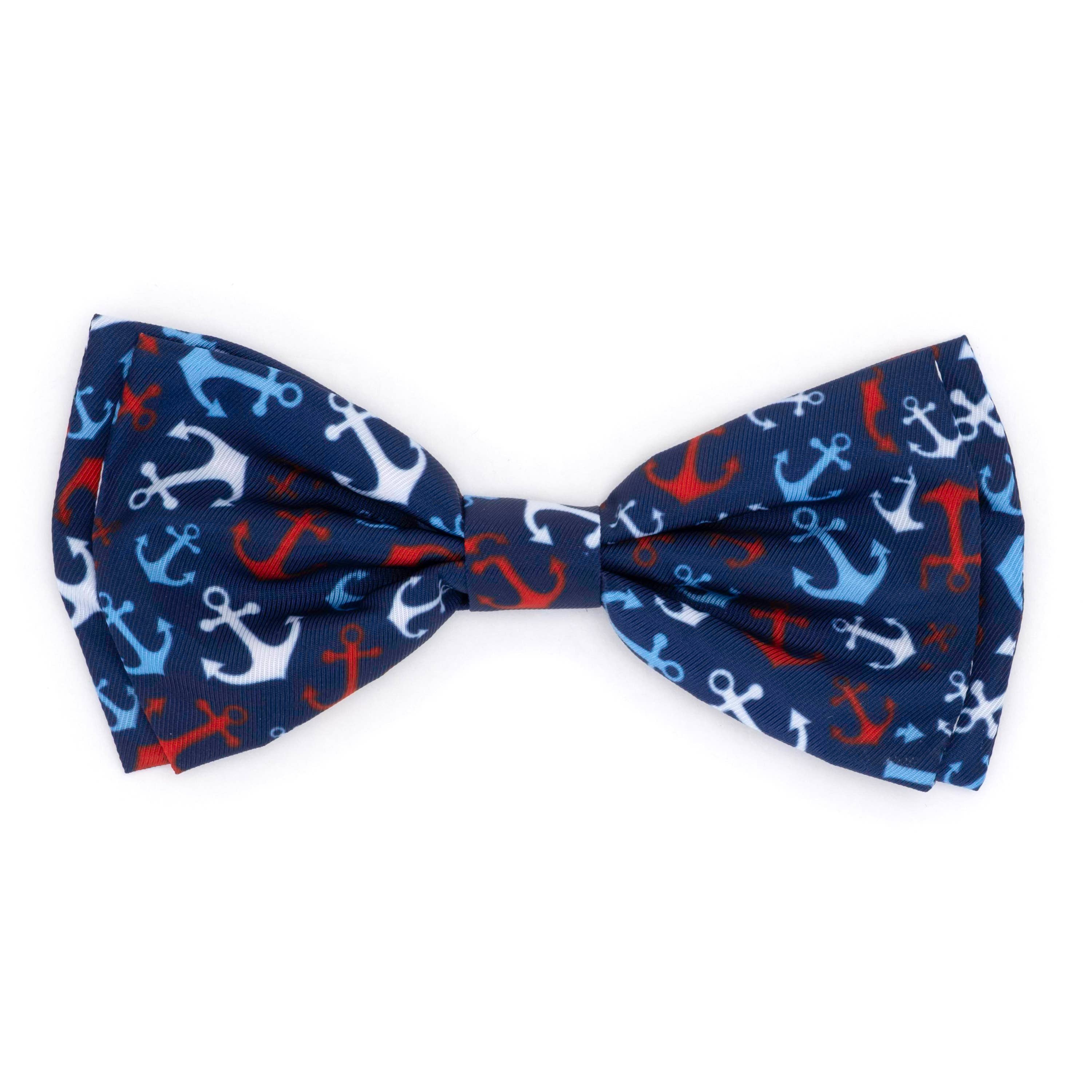 Anchors Ahoy Velcro Collar Bow Tie for Cat and Dogs