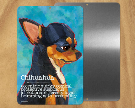 Chihuahua (Black & Tan) -UD Metal Sign