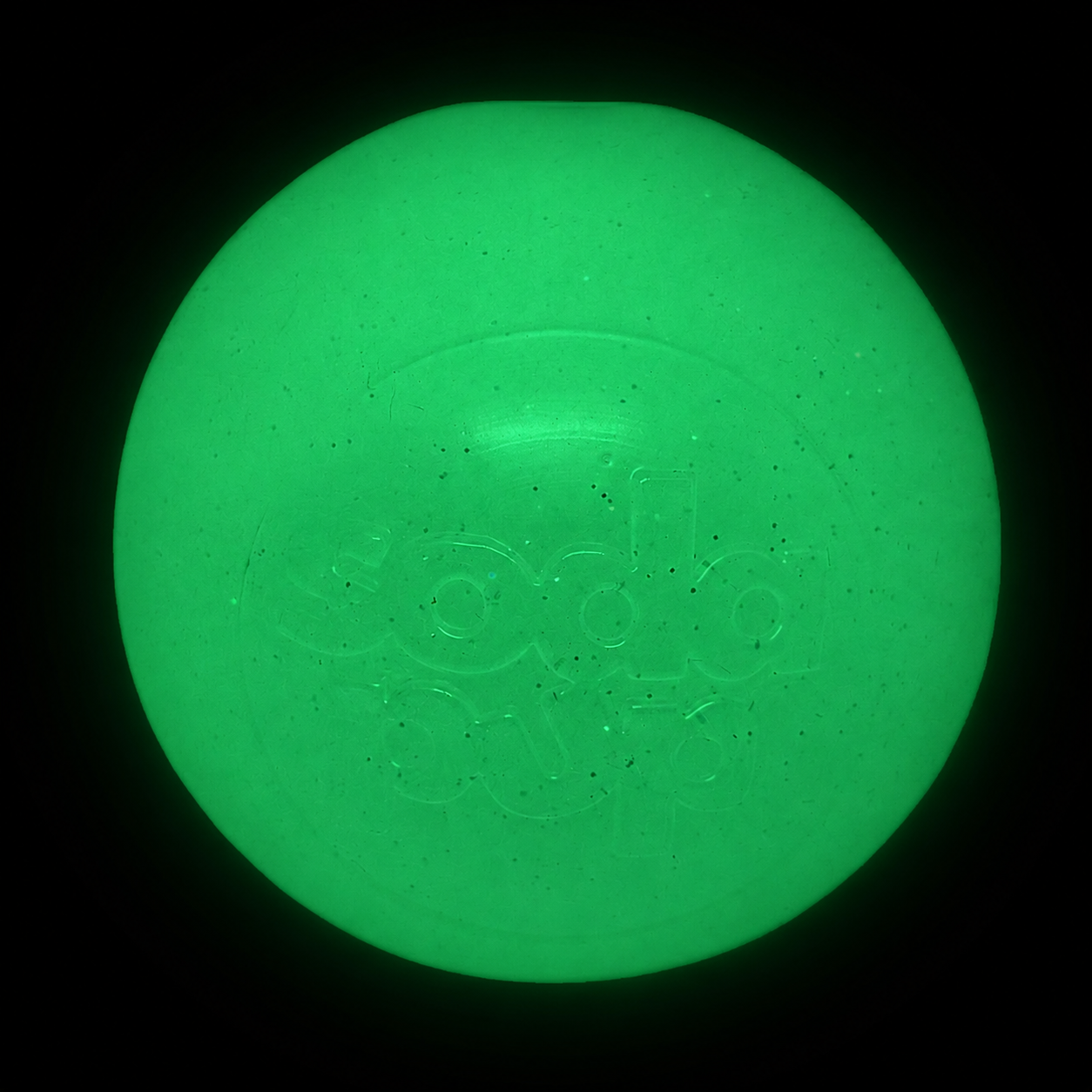 Glow in the Dark Glitter Ball 2-Pack Dog Toy Soft PUP-X Rubber Floating Fetch Ball with Treat Dispenser