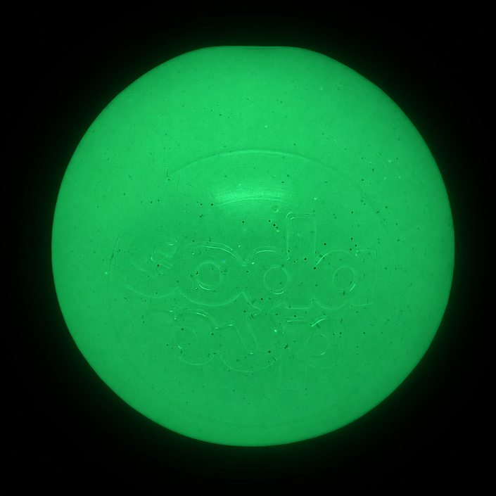 Glow in the Dark Glitter Ball 2-Pack Dog Toy Soft PUP-X Rubber Floating Fetch Ball with Treat Dispenser