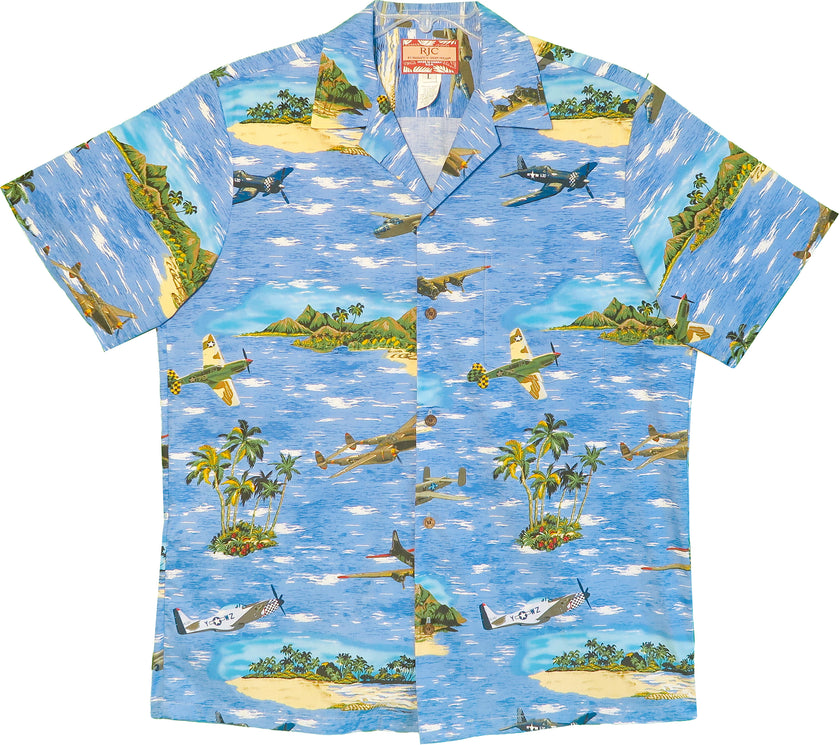 Navy Hawaiian Aloha Men's Shirt