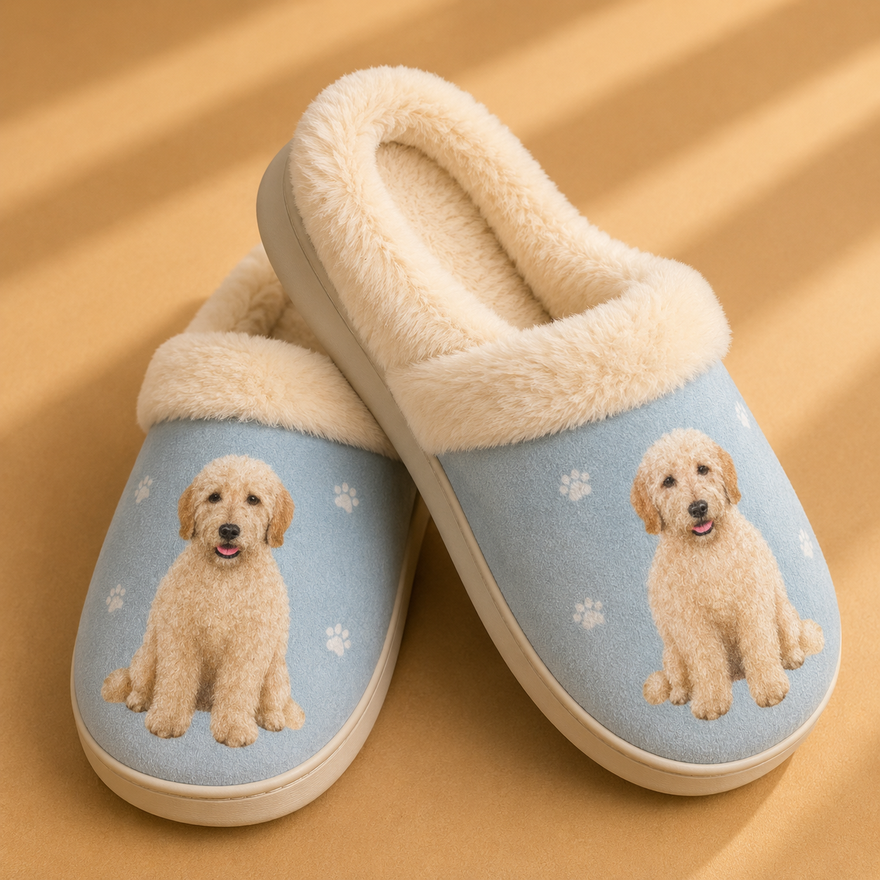 Golden Doodle Dog Pet Lovers Snuggs Comfy Slippers