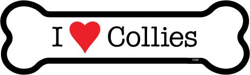Collie I (heart) Collies Bone Shaped Magnet