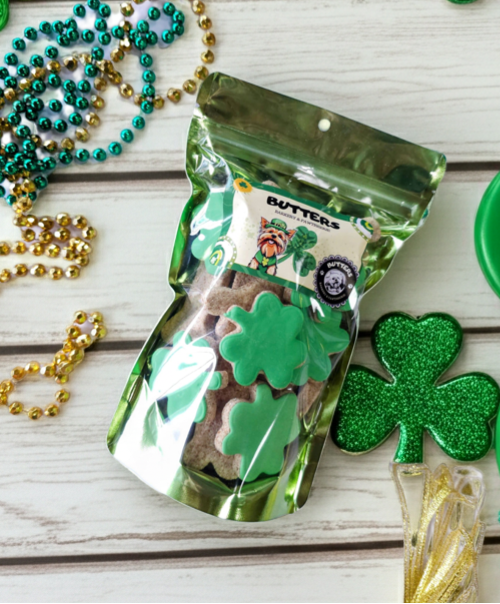 Dog Treat Cookies Shamrock St. Patrick's Day Gift Bag