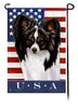 Papillon Black & White True Blue Garden Flag