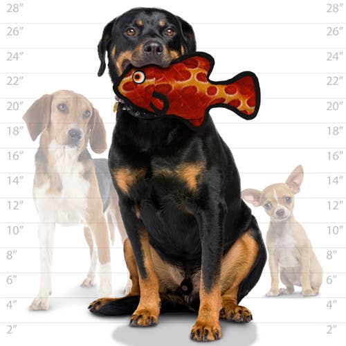 Tuffy Ocean Fish - Red, Durable, Tough, Squeaky Dog Toy