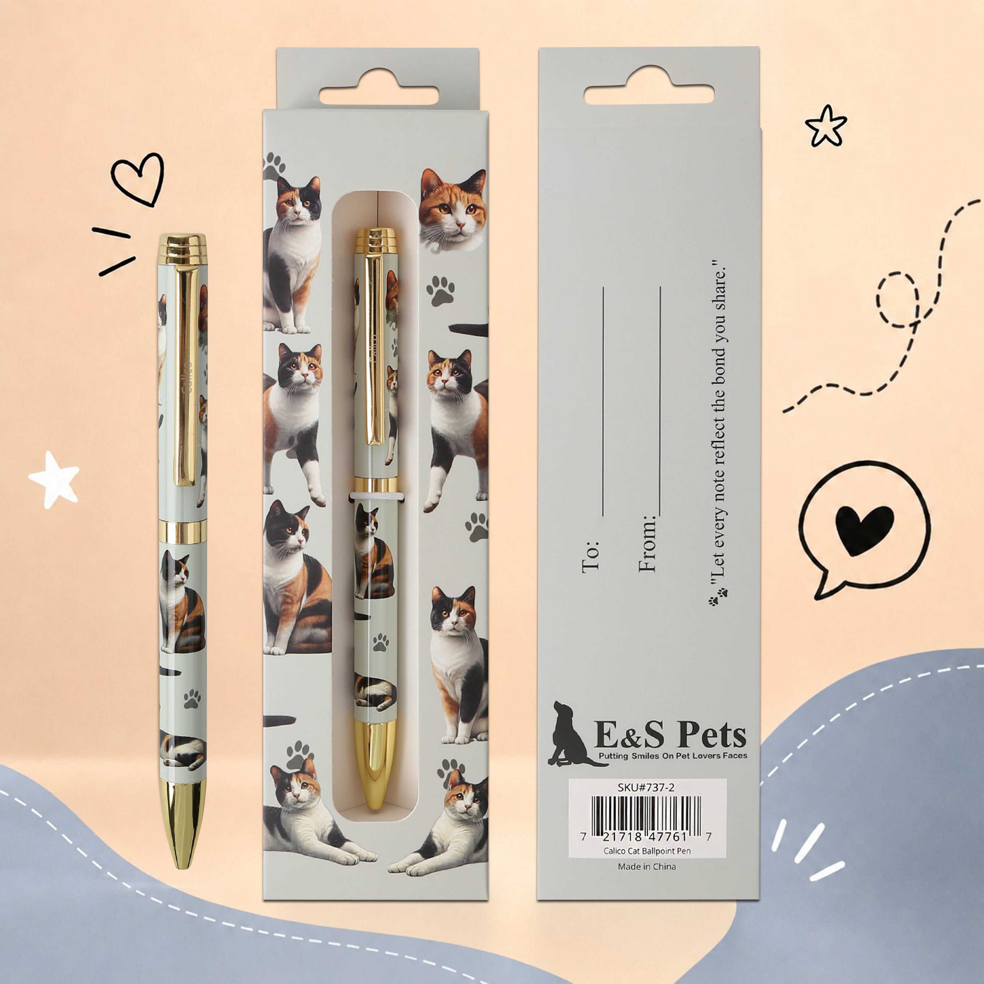 Calico Cat Pet Lover Ballpoint Pens