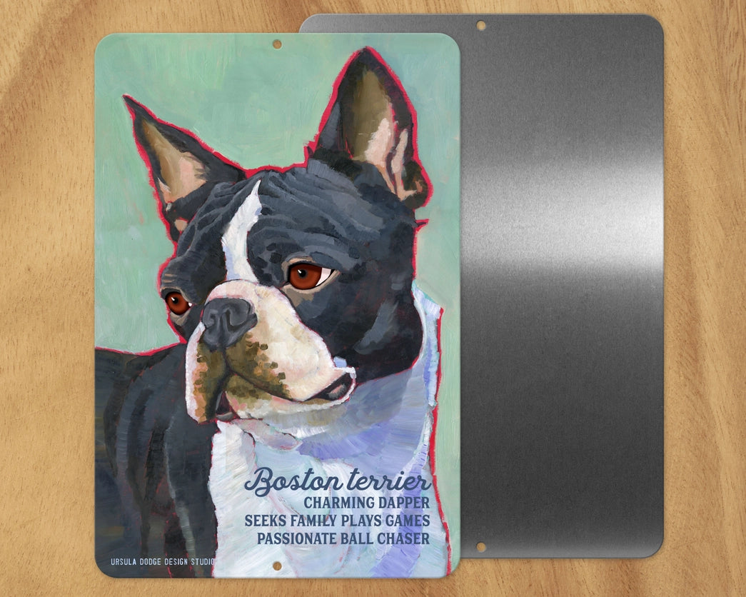 Boston Terrier (Side View) -UD Metal Sign