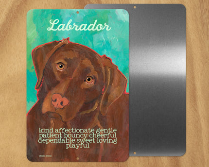 Labrador (Chocolate) -UD Metal Sign