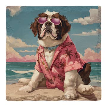 St. Bernard Beach Dog | Drink Coaster