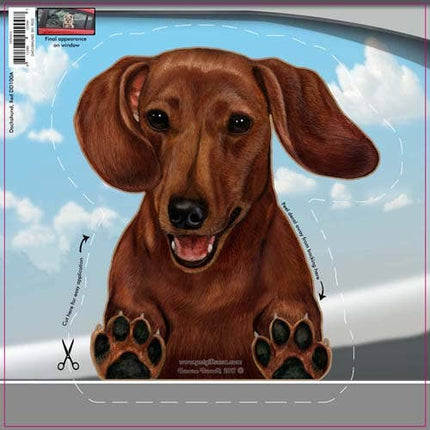 Dachshund (Red) - Dogs On The Move Window Decal