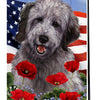 Goldendoodle, Grey Garden Flag (Patriotic)