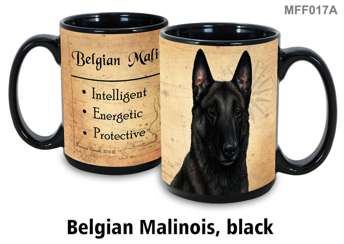 Belgian Malinois Black Coffee Mug Cup