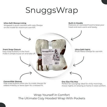 Labrador, Chocolate Snugg Wraps with Hoodie – Ultra Soft Sherpa Fleece Wrap for Pet Lovers