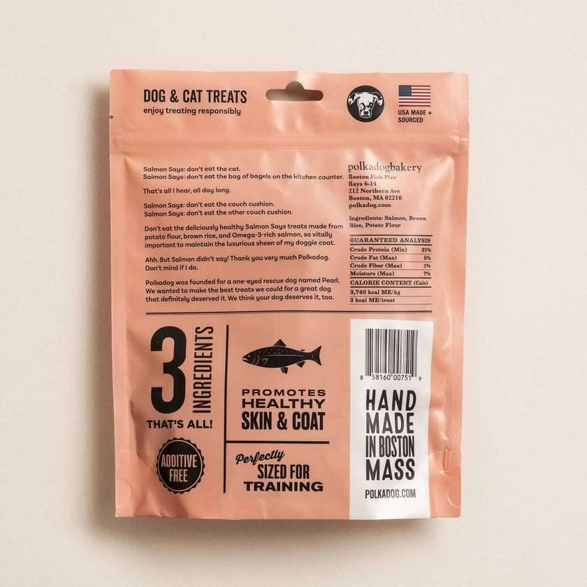 Polkadog Salmon Says Training Bits Crunchy Dog & Cat Treats