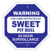 Sweet Pit Bull Garden Security Sign