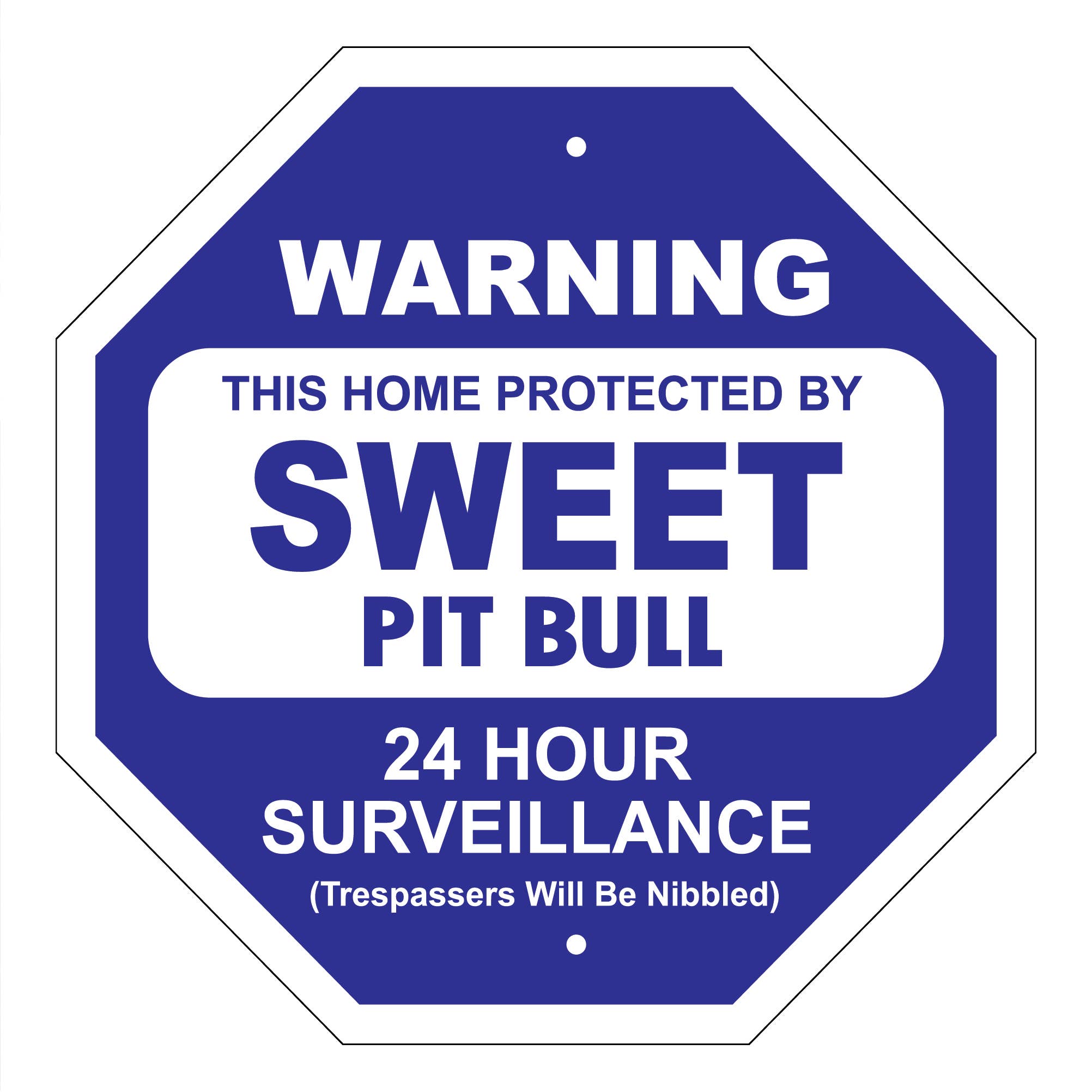 Sweet Pit Bull Garden Security Sign